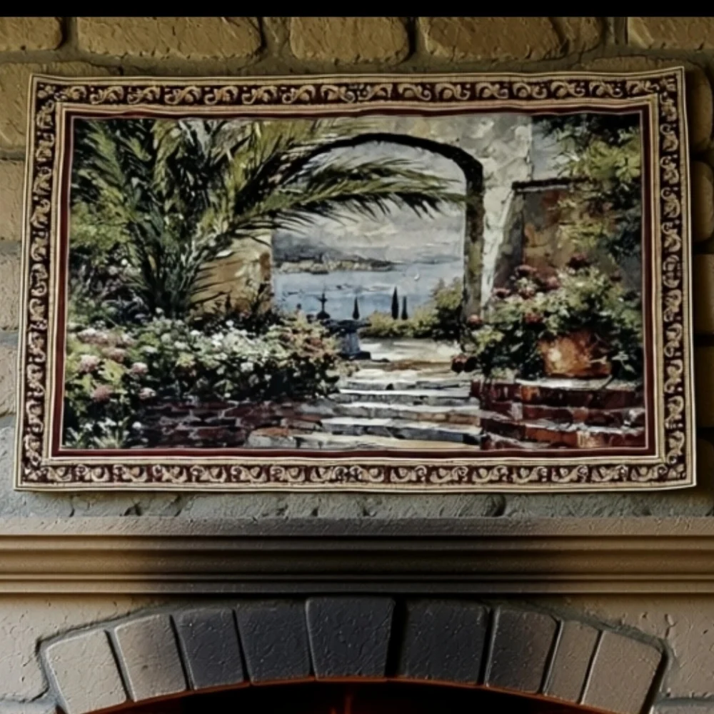 Rose Arch Jacquard-Woven Cotton Wall Tapestry 53